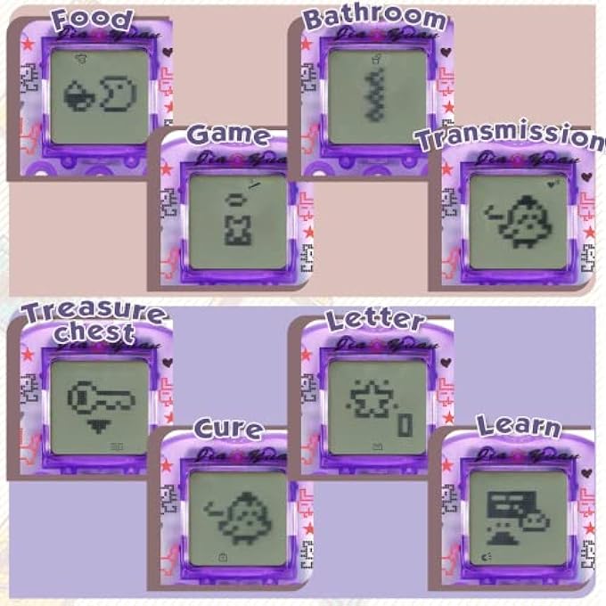 rayihni 5 PCS VIRTUAL PETS KEYCHAIN FOR KIDS ELECTRONIC DIGITAL PETS KEYCHAIN 168 PETS RETRO HANDHELD GAME MACHINE - Image 5